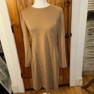 London Times camel tan long sleeve dress size 14